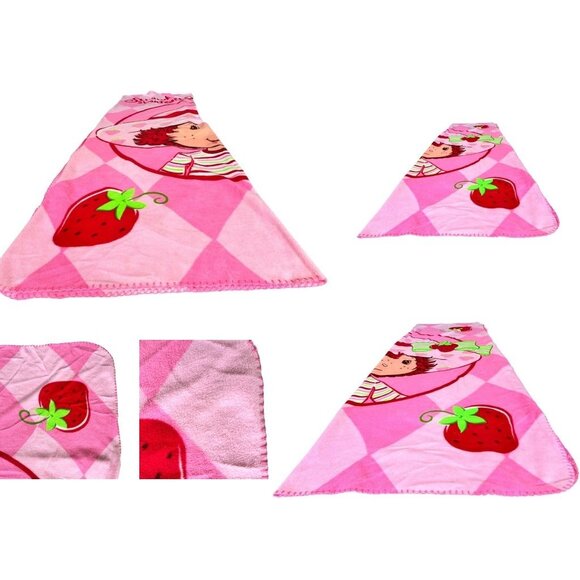 Vintage 2003 Strawberry Shortcake Blanket Throw 62 in x 44 Y2K Christmas Gift - Picture 7 of 12